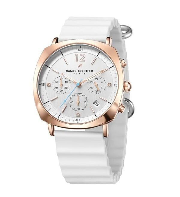 Daniel Hechter Paris Cluny Collection Multifunction Watch for Men with Round Dial, Date Display and Silicon Strap