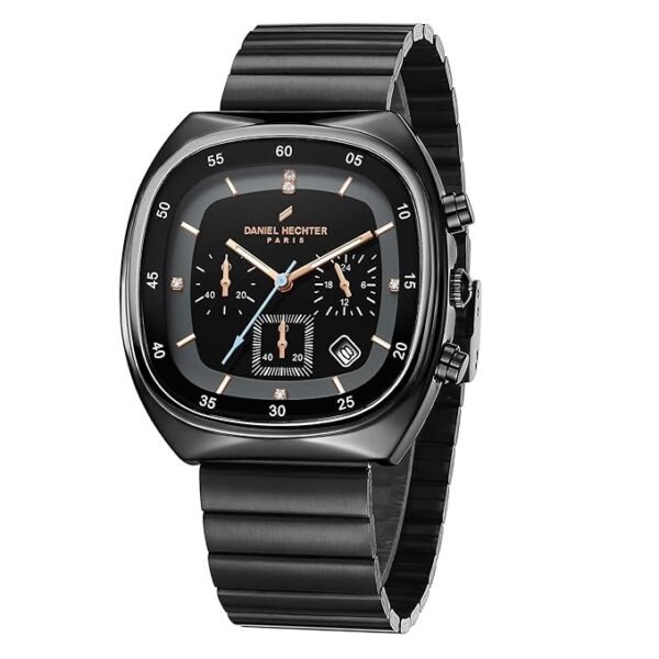 Daniel Hechter Paris Bercy Collection Modern Chronograph Watch for Men with Square Dial and Stainless Steel Strap